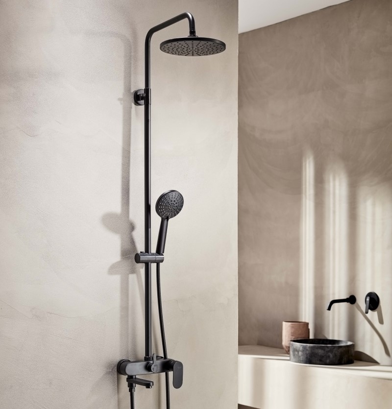 53252-Black_main.jpg 53252Ν ROMA ΣΤΗΛΗ 3 ΕΞΟΔΩΝ BLACK MATT - Image 1