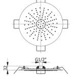 6551 AN ΚΕΦΑΛΗ ΕΝΤΟΙΧΙΣΜΟΥ ΟΡΟΦΗΣ BLACK MATT SS304 34x34cm (6550N) - Image 2