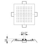 6552 AN ΚΕΦΑΛΗ ΕΝΤΟΙΧΙΣΜΟΥ ΟΡΟΦΗΣ ΤΕΤΡΑΓΩΝΗ BLACK MATT 34x34cm - Image 2