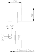 9540N ΜΙΚΤΗΣ ΕΝΤΟΙΧΙΣΜΟΥ 1 ΕΞΟΔΟΥ  BLACK MATT - Image 2