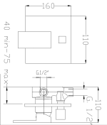 9550N ΜΙΚΤΗΣ ΕΝΤΟΙΧΙΣΜΟΥ 2 ΕΞΟΔΩΝ ΜΕ ΕΚΤΡΟΠΕΑ BLACK MATT - Image 2