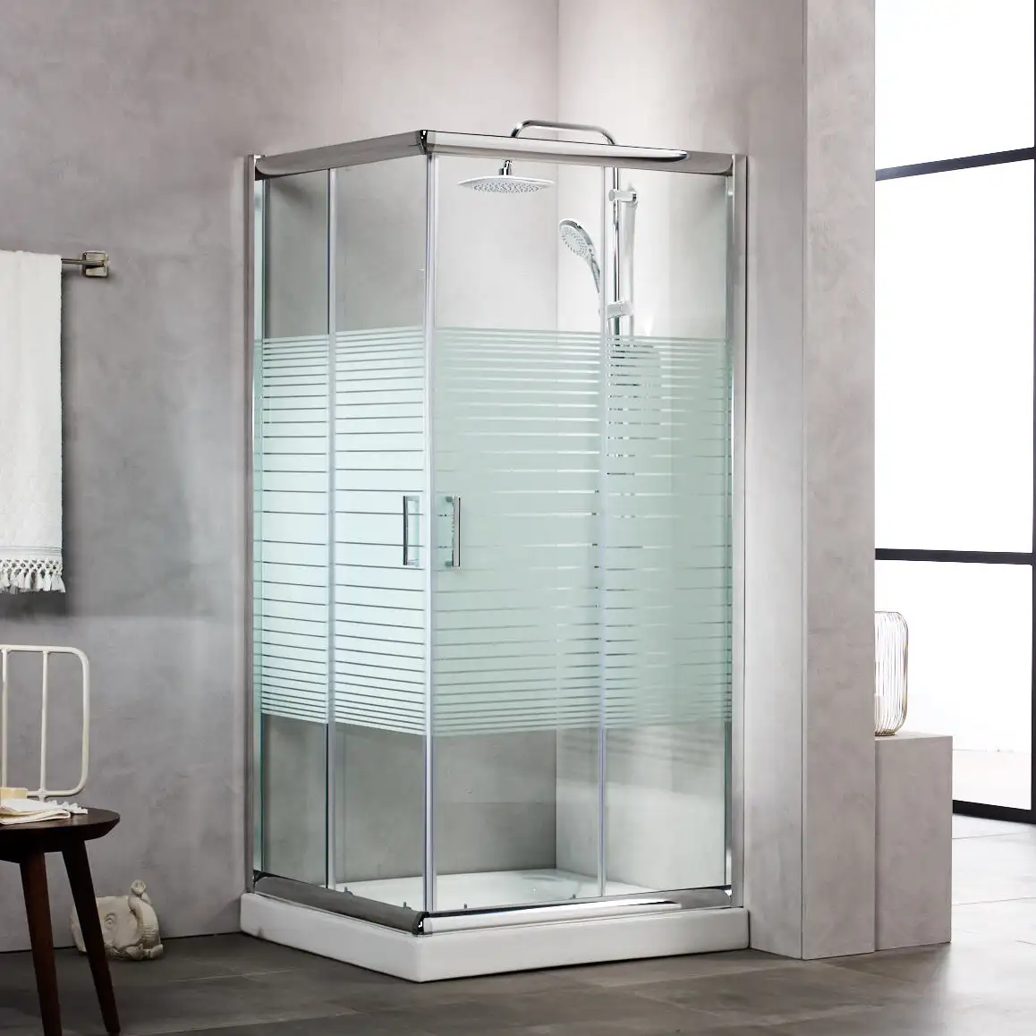 kampina_tetragoni_serigrafia-e1603961717206.webp ΕΙΔΙΚΕΣ ΔΙΑΣΤΑΣΕΙΣ ΤΕΤΡΑΓΩΝΩΝ ΚΑΜΠΙΝΩΝ NEW TEMA STRIPES/FROSTED - 75Χ75 - Image 1