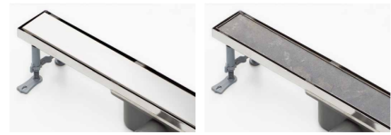 Κανάλι Ντουζιέρας inox 304 αναστρεφόμενο για επικάλυψη με πλακάκι - 83738 80cm